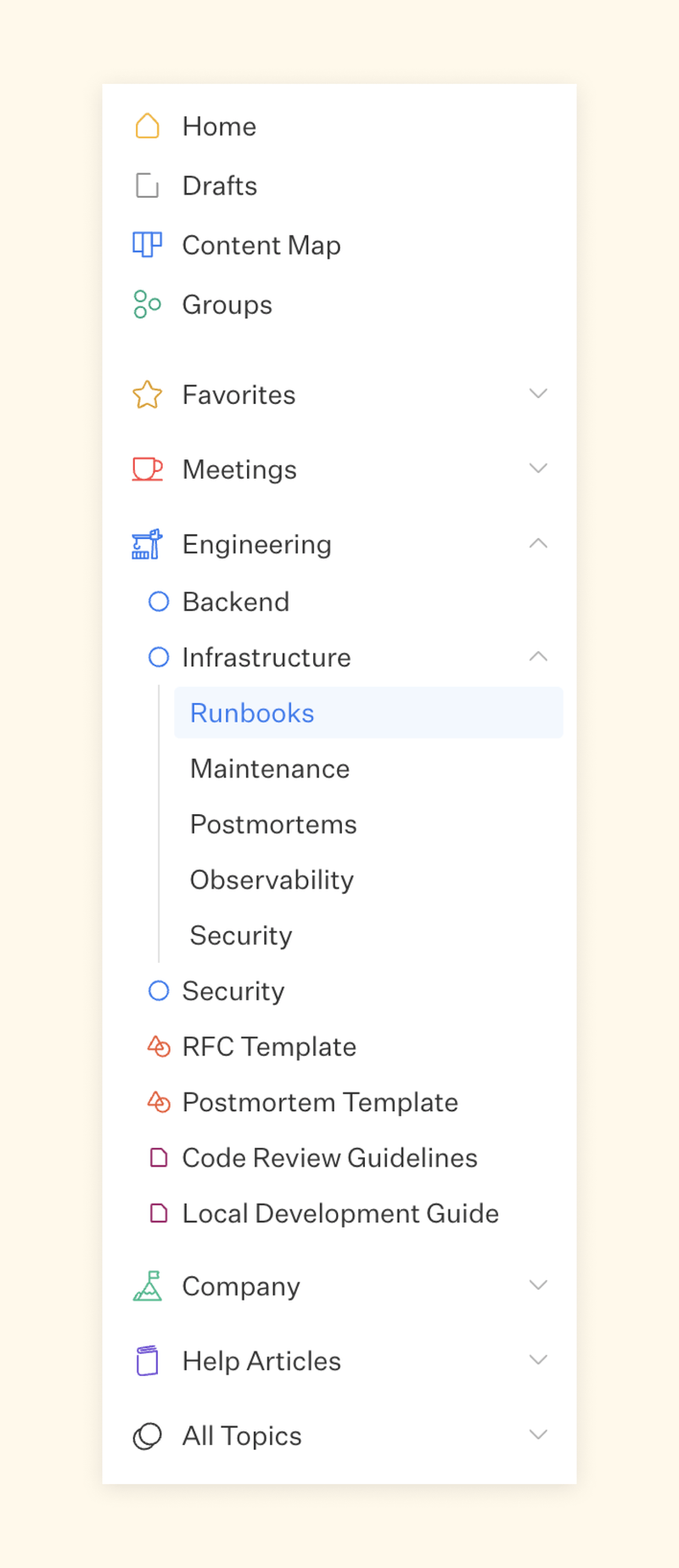 Sidebar Sections Screenshot